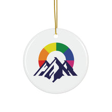 Load image into Gallery viewer, Gay Camping Friends Ceramic Christmas Ornaments - 3 Shapes