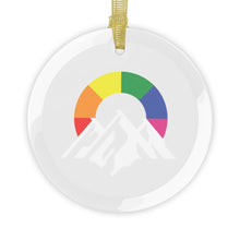 Load image into Gallery viewer, Gay Camping Friends Glass Christmas Ornament
