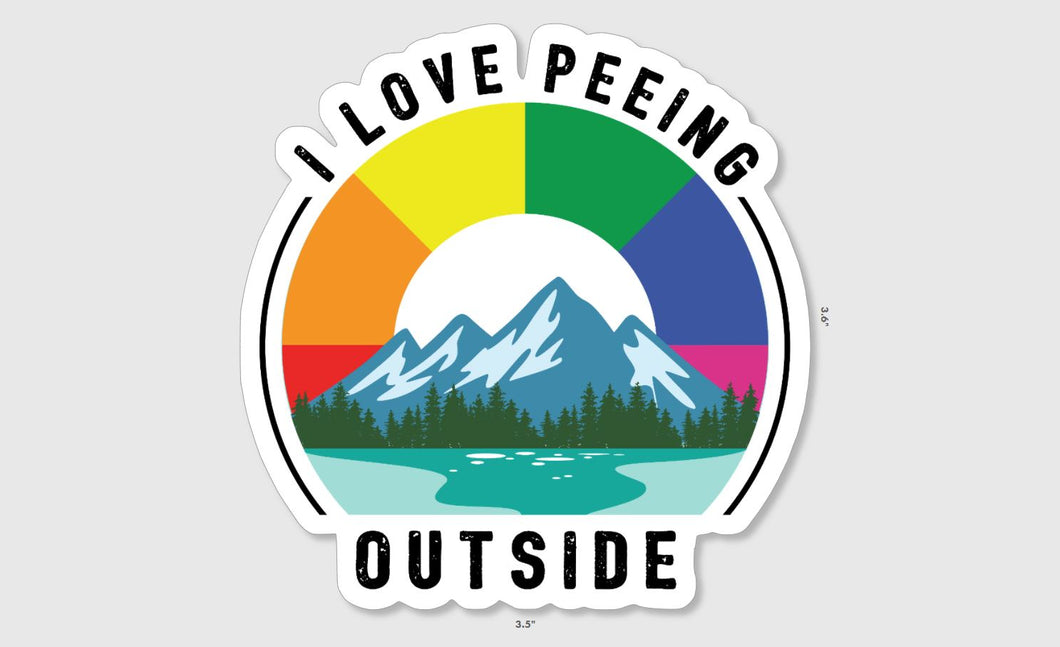 I Love Peeing Outside - Gay Camping Friends Vinyl Sticker (3.5 x 3.6 inch) - Donation