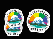 Load image into Gallery viewer, I Love Peeing Outside - Gay Camping Friends Vinyl Sticker (3.5 x 3.6 inch) - Donation
