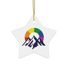 Load image into Gallery viewer, Gay Camping Friends Ceramic Christmas Ornaments - 3 Shapes

