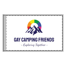 Load image into Gallery viewer, One-Sided Tub Sleeve Camping Flag - 'Gay Camping Friends'
