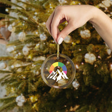 Load image into Gallery viewer, Gay Camping Friends Glass Christmas Ornament
