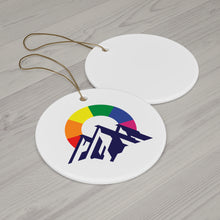 Load image into Gallery viewer, Gay Camping Friends Ceramic Christmas Ornaments - 3 Shapes

