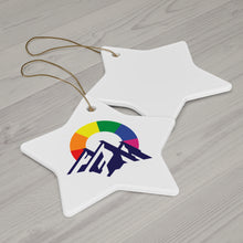 Load image into Gallery viewer, Gay Camping Friends Ceramic Christmas Ornaments - 3 Shapes
