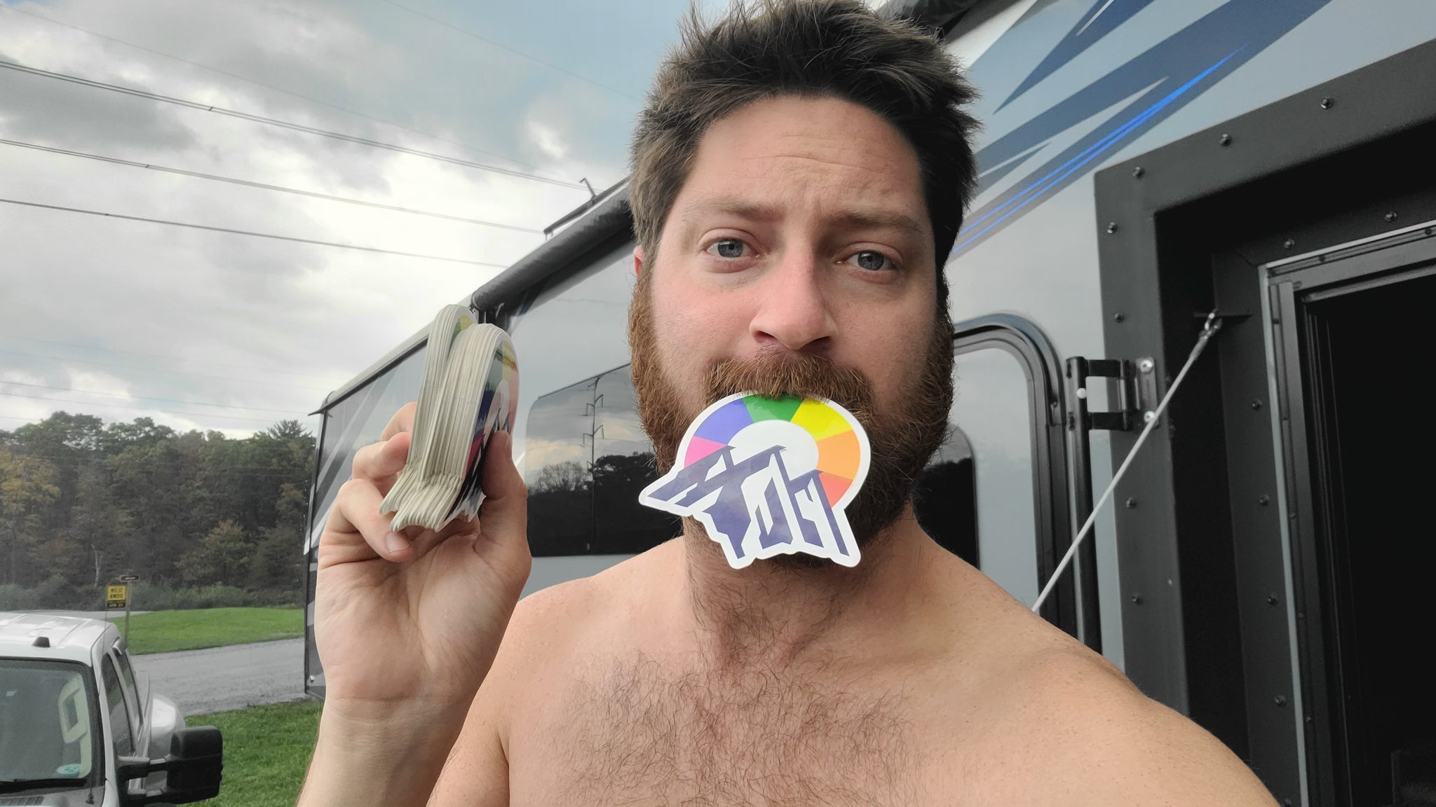 Gay Camping Friends Sticker